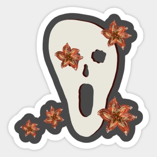 Scary mask and flowers Sticker